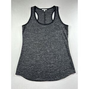 Cabi Women's size small Tank Top Scoop Neck Racerback Heather gray black trim